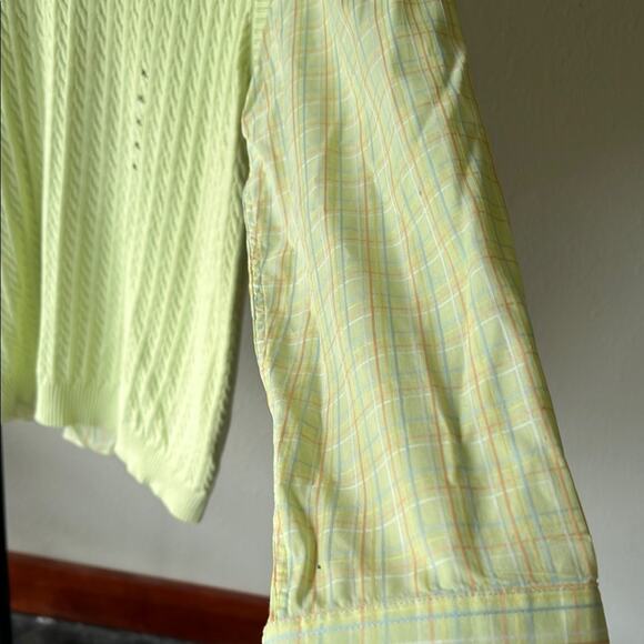 NWT Northern Isles Men's Light Green Cable Knit Sweater Vest and L/S Shirt - XL - Picture 4 of 8